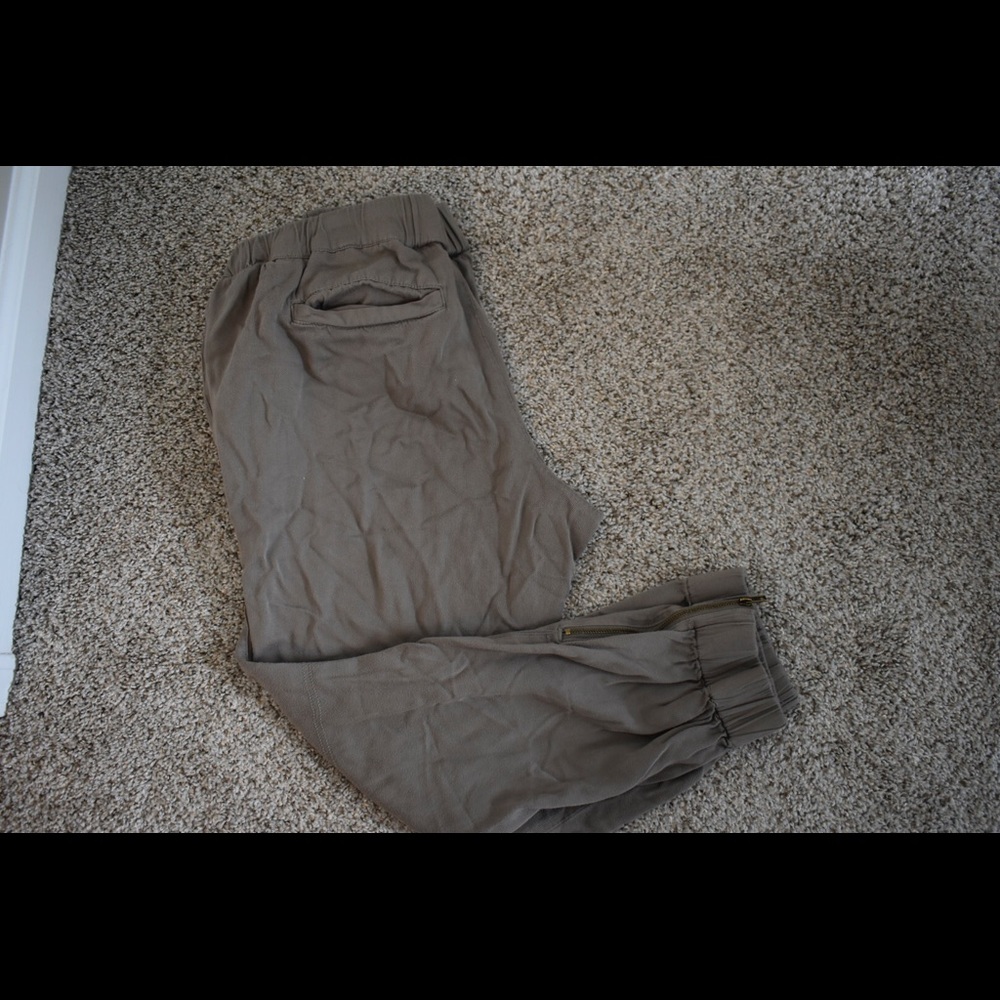 Converse zip ankle Olive khaki joggers